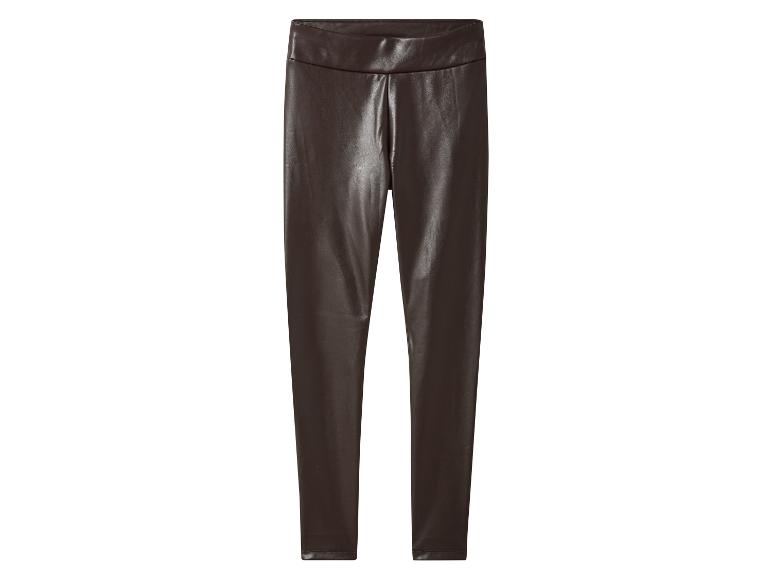 Dunkelbraune Leggings in Lederoptik