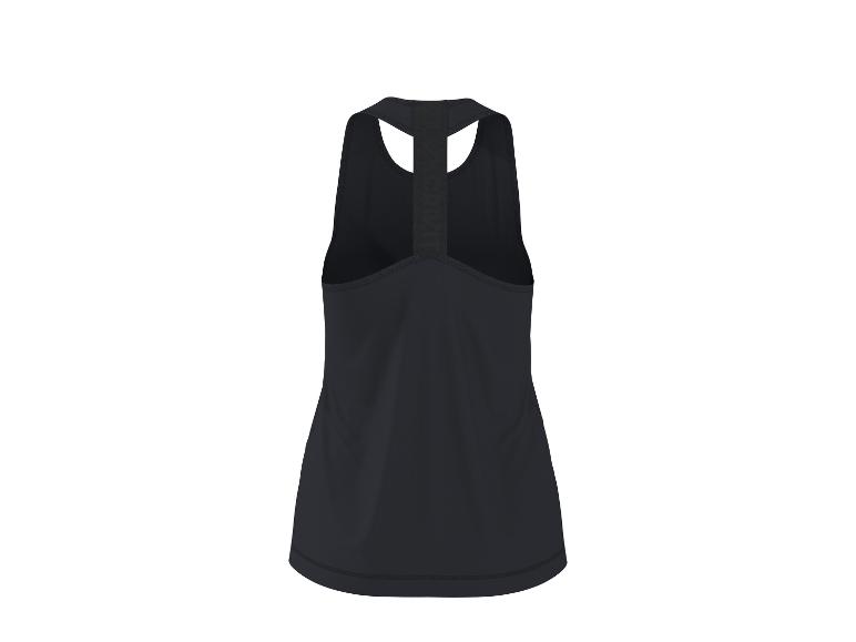 Schwarzes Damen-Sporttop, Rückansicht
