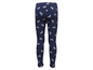 Blaue Leggings mit silbernem Pferde-Muster.