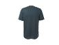 Dunkeltürkises Herren-T-Shirt mit kurzen Ärmeln und abgerundetem Saum, Rückansicht.