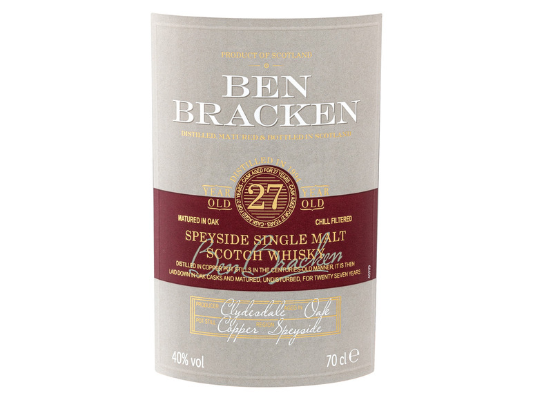 Gehe zu Vollbildansicht: Ben Bracken Speyside Single Malt Scotch Whisky 27 Jahre 40% Vol - Bild 4