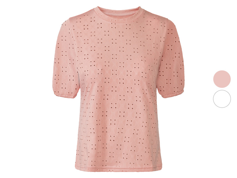 Gehe zu Vollbildansicht: esmara® Damen T-Shirt mit modischer Lochstickerei - Bild 1