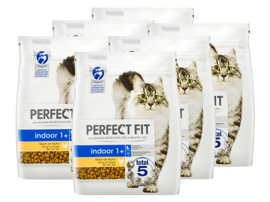 PERFECT FIT Cat Dry Indoor 1 + reich an Huhn, 6 x 750 g