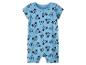 Blauer Baby-Strampler mit Cartoon-Charakter-Prints.