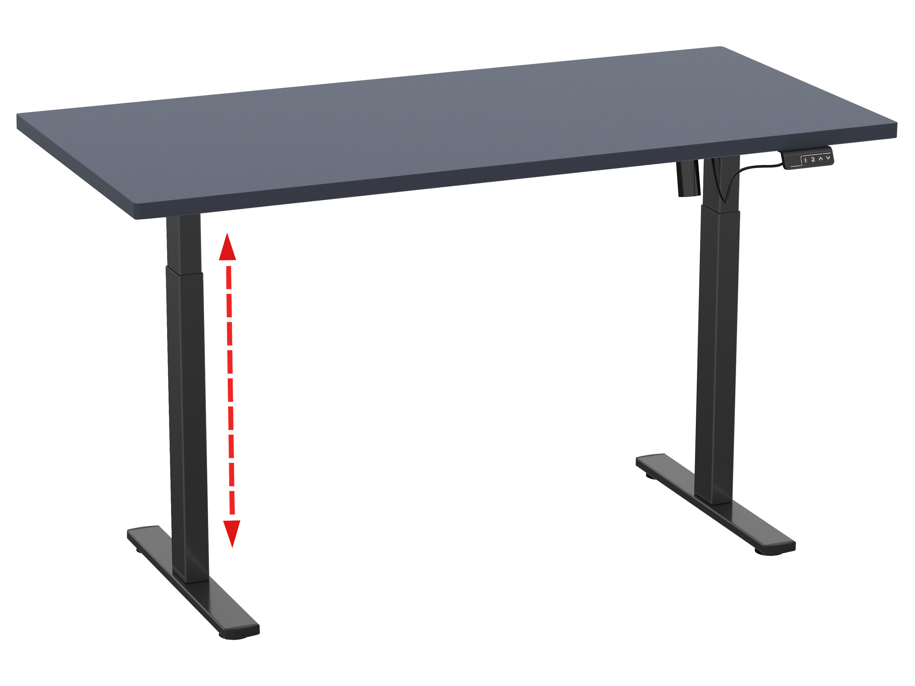 Thumbnail - VCM Schreibtisch E-Lona (anthrazit/schwarz, 110 x 80 cm)