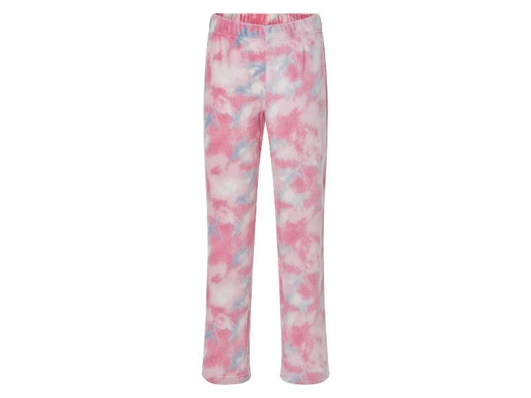 Eine rosa Hose mit Tie-Dye-Muster.
