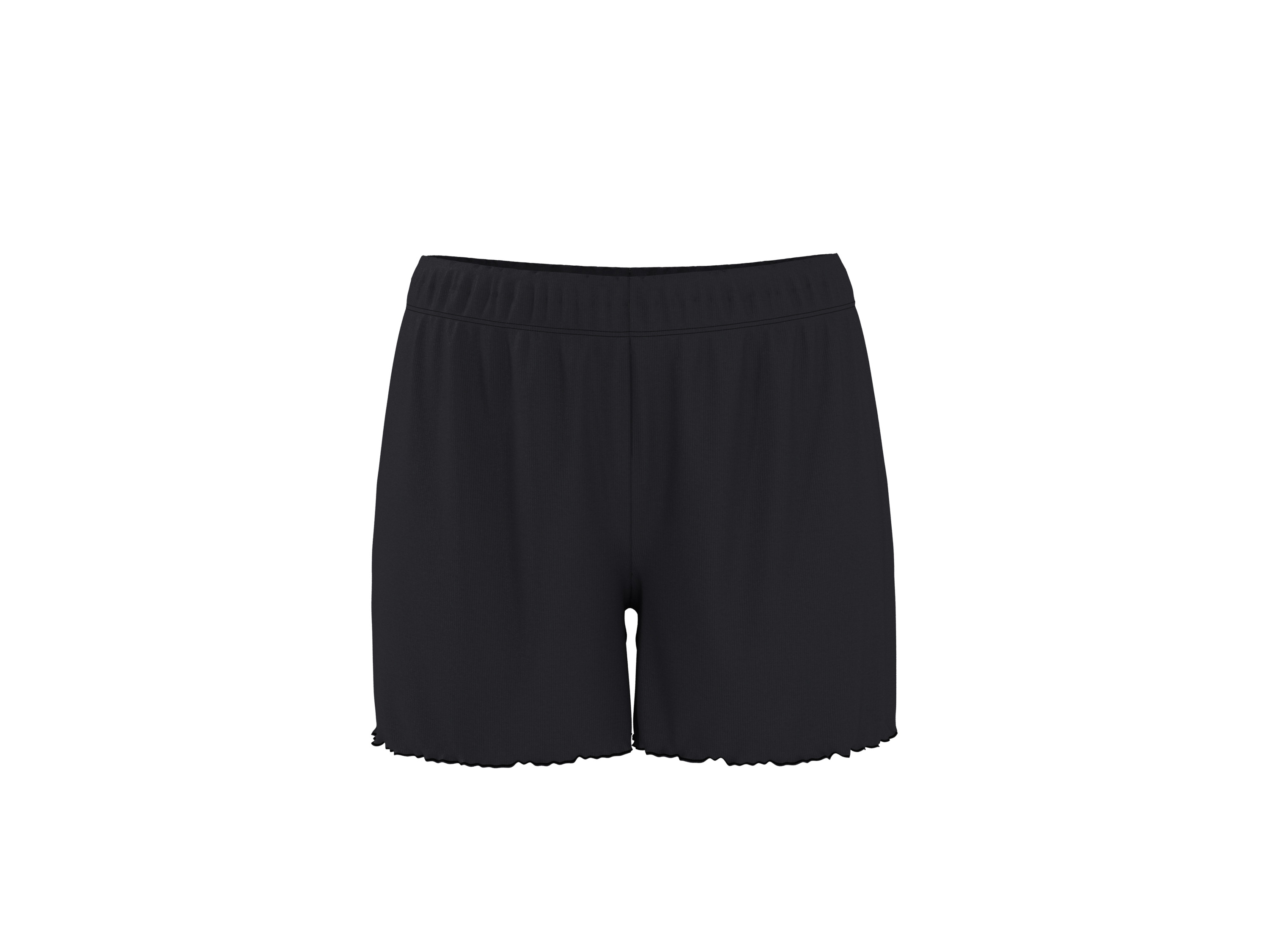 Thumbnail - esmara® Damen Shorty Pyjama Rippe (Schwarz, L (44/46))