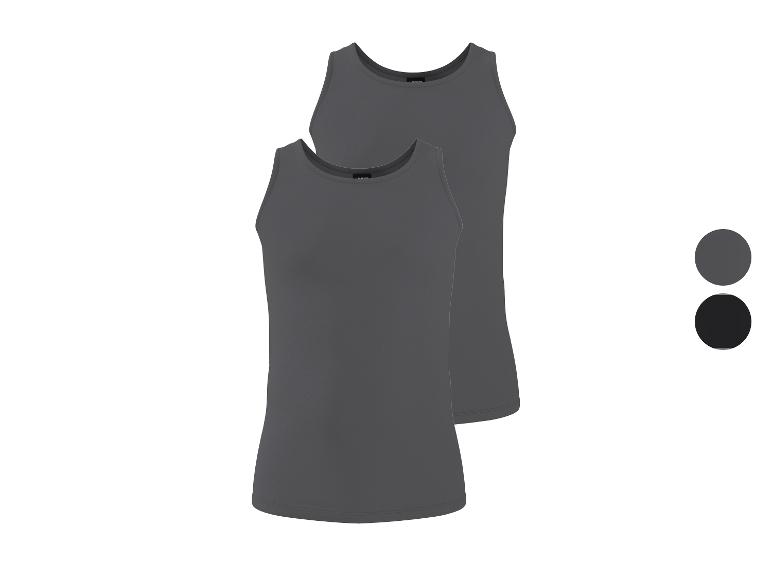 Zweierpack dunkelgraue und schwarze Herren-Tanktops