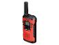 Rot-schwarzes Walkie-Talkie mit Antenne, Display und verschiedenen Tasten, darunter 'TALK' und 'MON'.