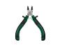 Eine Zange mit grünen Griffen, zum Schneiden von Draht geeignet.