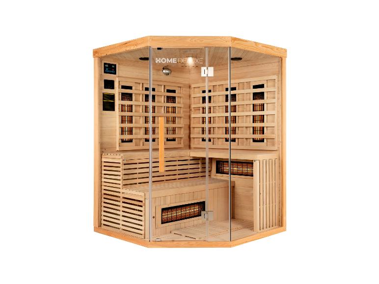 Home Deluxe Infrarotsauna aus hellem Holz mit Glastür