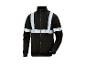 Schwarze Fleecejacke mit Reißverschluss und Reflexstreifen