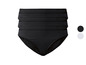 Drei Paar schwarze, gerippte Damen-Slips.