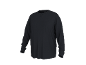 Schwarzes Herren-Langarmshirt mit Rundhalsausschnitt.