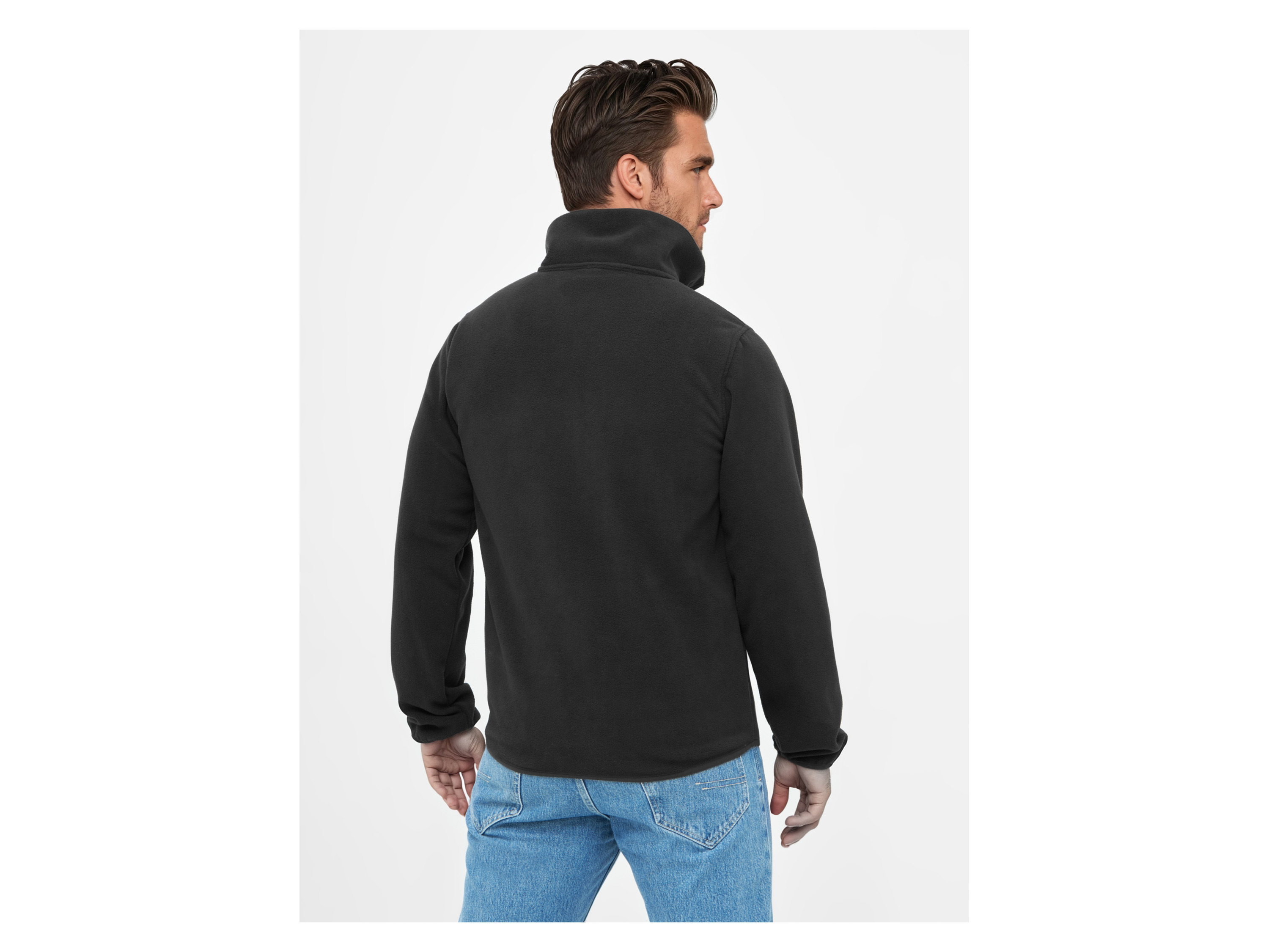 Thumbnail - BENCH Herren Pullover mit Reißverschluss (Schwarz, M)
