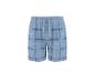 Herren-Pyjamashorts in Blau-Karo mit Kordelzug.