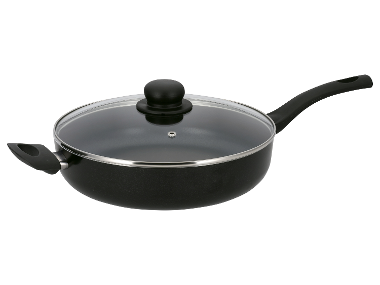 SILVERCREST® Sauteuse Alu Noir Ø 28 cm mit Gegengriff und Glasdeckel