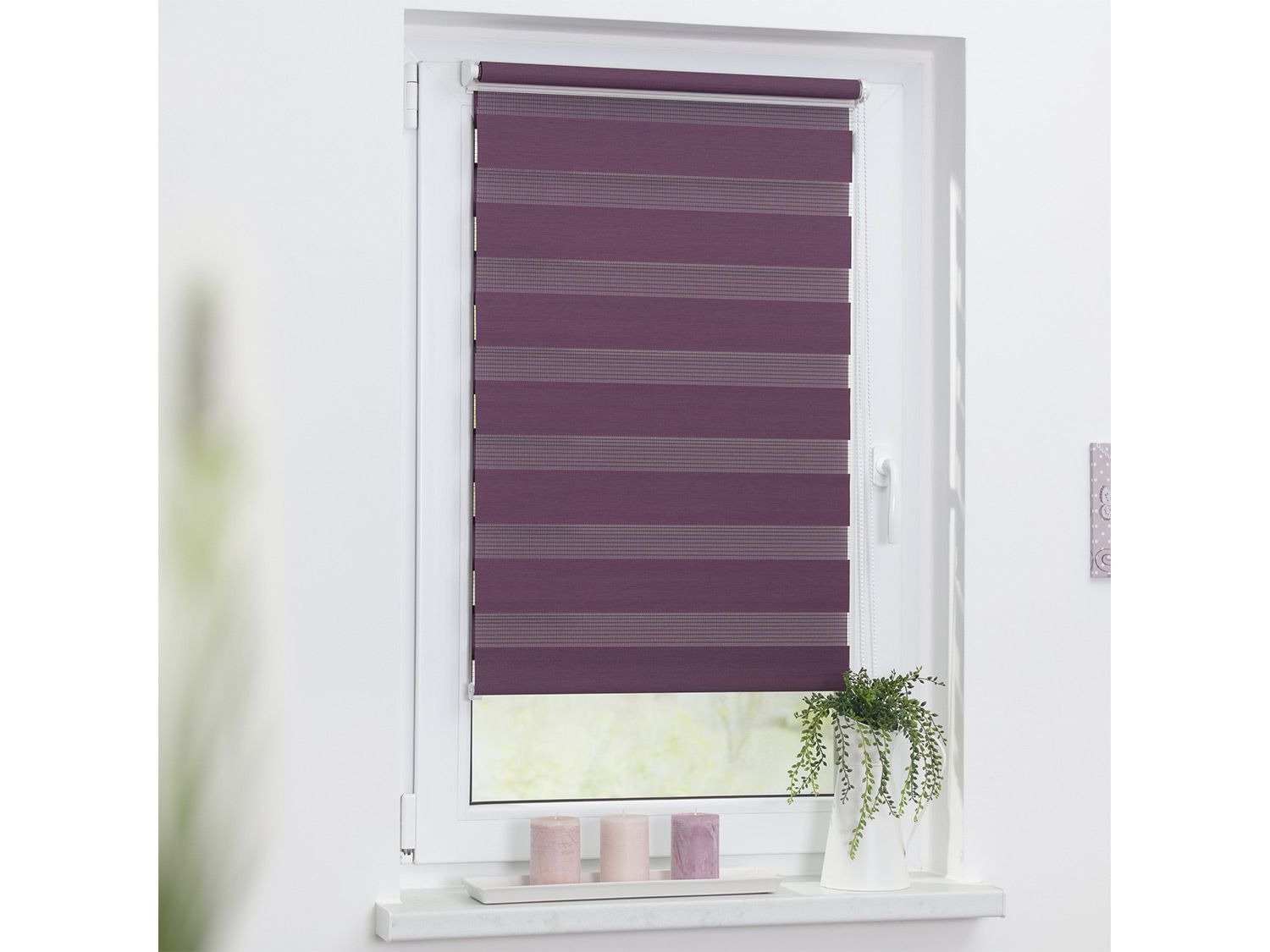 Thumbnail - Lichtblick Duo Rollo Klemmfix, Brombeer, 60x220 cm (Brombeer, 60x220 cm)