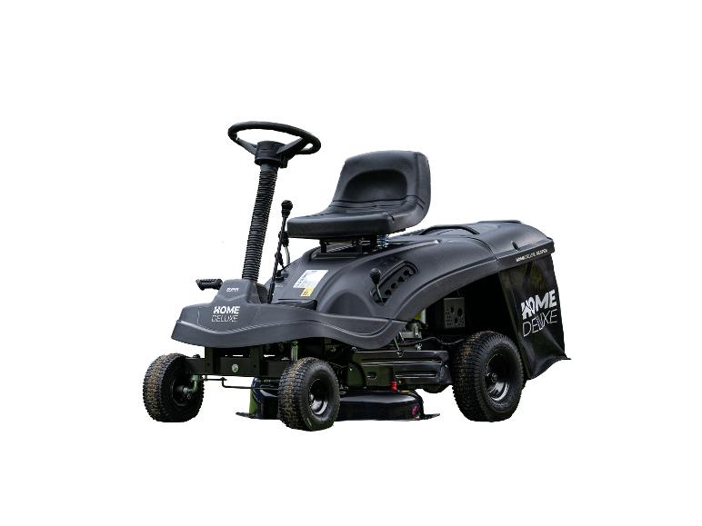 Schwarzer HOME DELUXE Reaper Aufsitzrasenmäher mit Grasfangkorb
