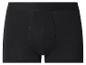Schwarze Herren-Boxershorts mit breitem Bund und sichtbaren Nähten.