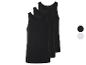 Dreierpack schwarze Herren-Tanktops