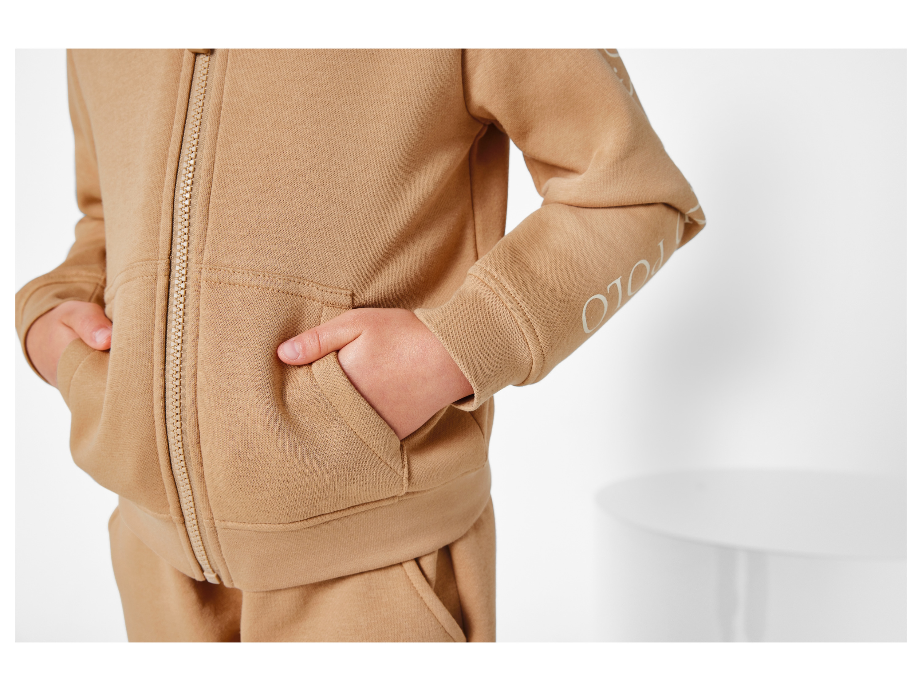 Thumbnail - Kleinkinder Mädchen Sweatjacke (Beige, 98/104)