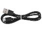 Schwarzes USB-A zu USB-C Kabel, mit einem weißen Kabelbinder zusammengebunden