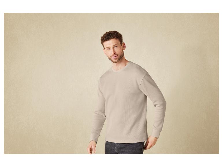 Herren Sweatshirt, in modischer Ripp-Qualität