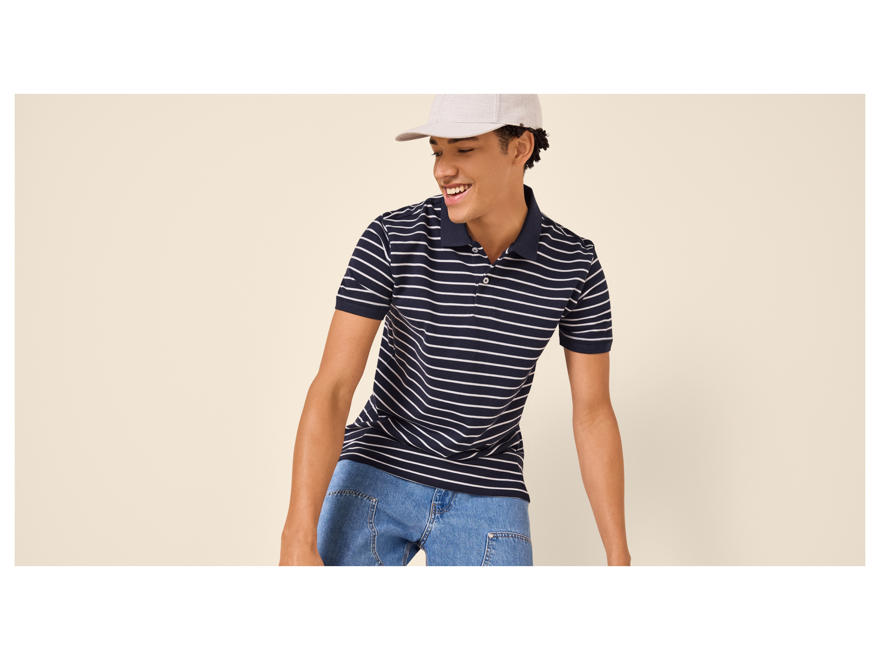ESMARA MEN Herren Piqué Poloshirt (Streifen/navy, S (44/46)) – Bild 2 von 4