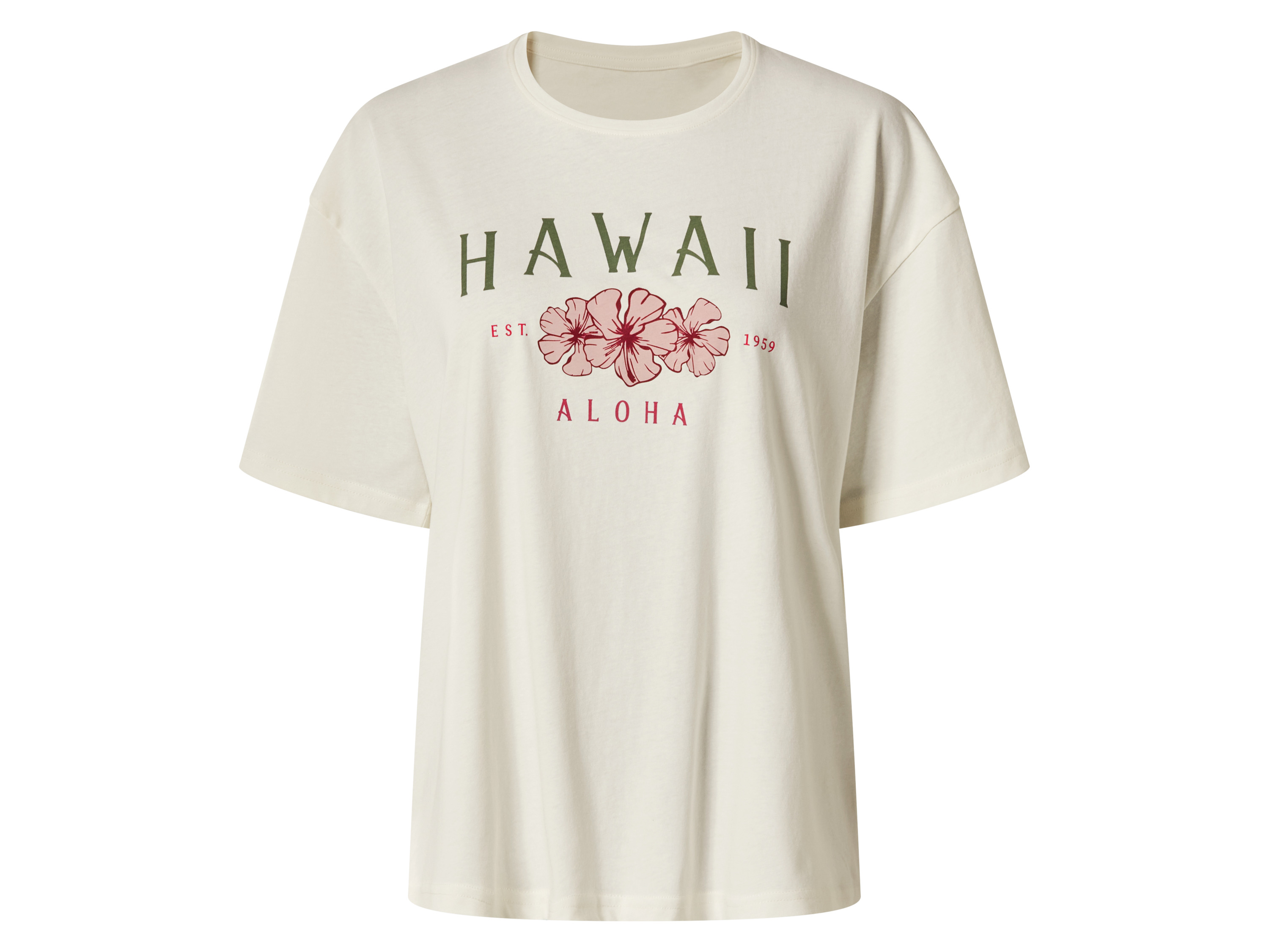 ESMARA® Damen T-Shirt (Hawaii/weiß, S(36/38))""