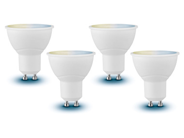 LIVARNO home 4er Set - Leuchtmittel Lichtfarbensteuerung, für Zigbee Smart Home, 5 Watt, GU10