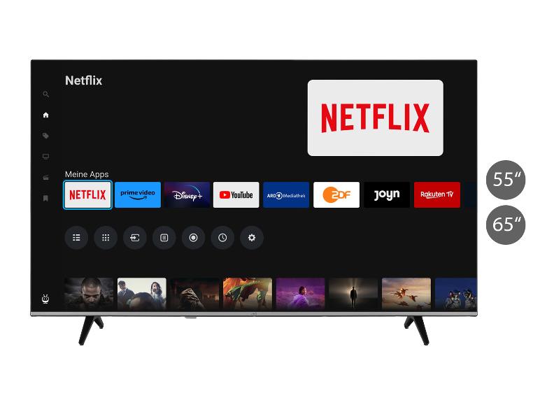 JVC Smart TV mit Netflix, Prime Video, Disney+, YouTube und anderen Apps.