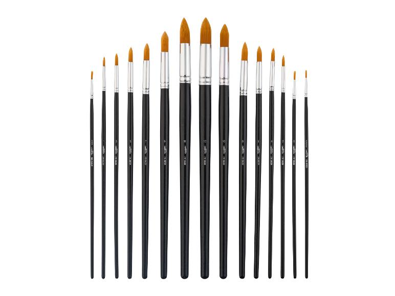 Ein Set mit 14 verschiedenen Crelando Pinseln.