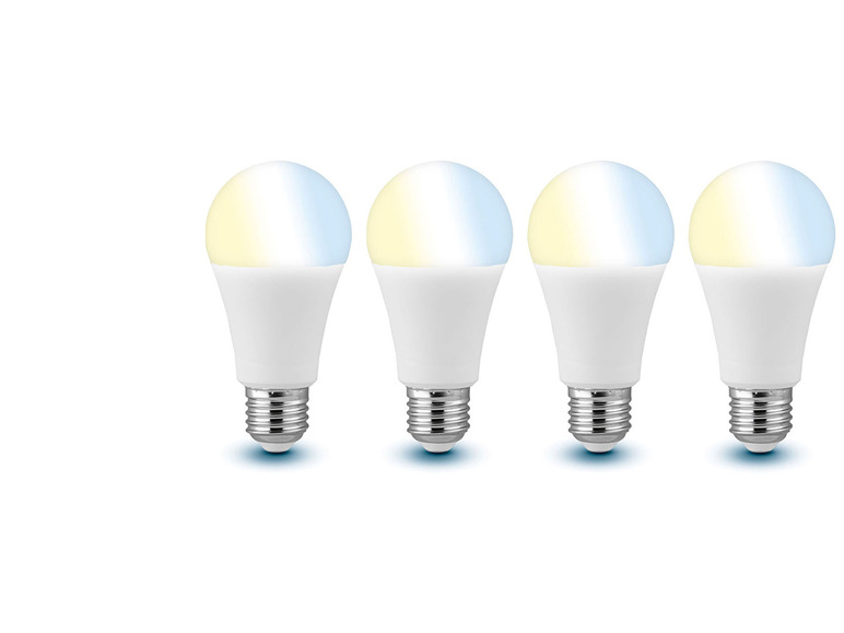 LIVARNO home 4er Set - 9 Lichtfarbensteuerung, Leuchtmittel Home, Watt, Zigbee E27 Smart für