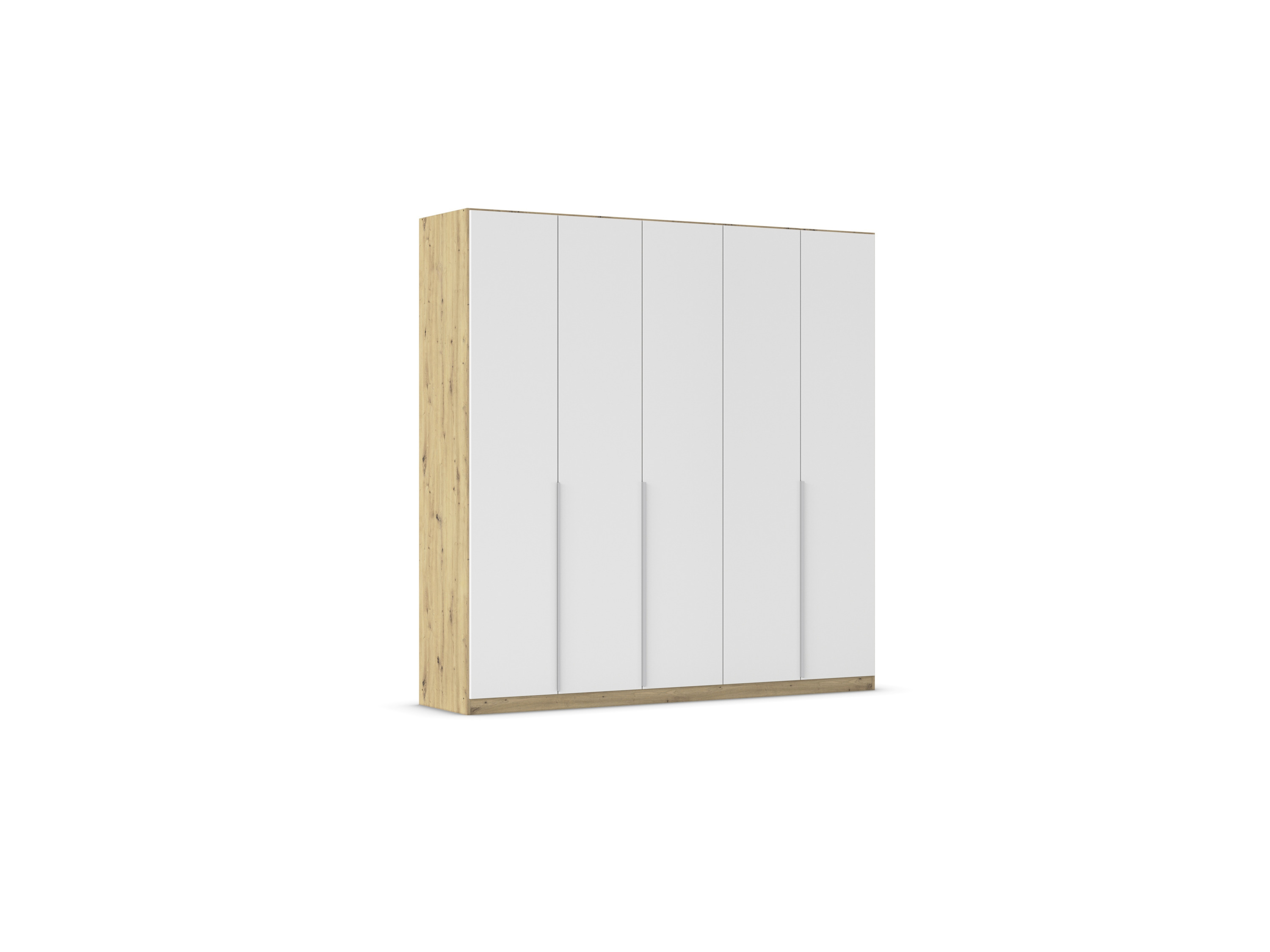 RAUCH ORANGE Drehtürenschrank Alabama (Basic-Zubehör, Weiß/Eiche Artisan, Griffe Alu, 226 x 229 cm) – Bild 3 von 4