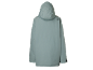 Grüne Jacke mit Kapuze, Rückansicht.