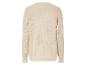 Beigefarbener Strickpullover mit durchbrochenen Details.