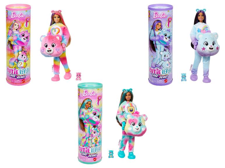 Barbie Cutie Reveal Care Bears Puppen in und außerhalb der Verpackung