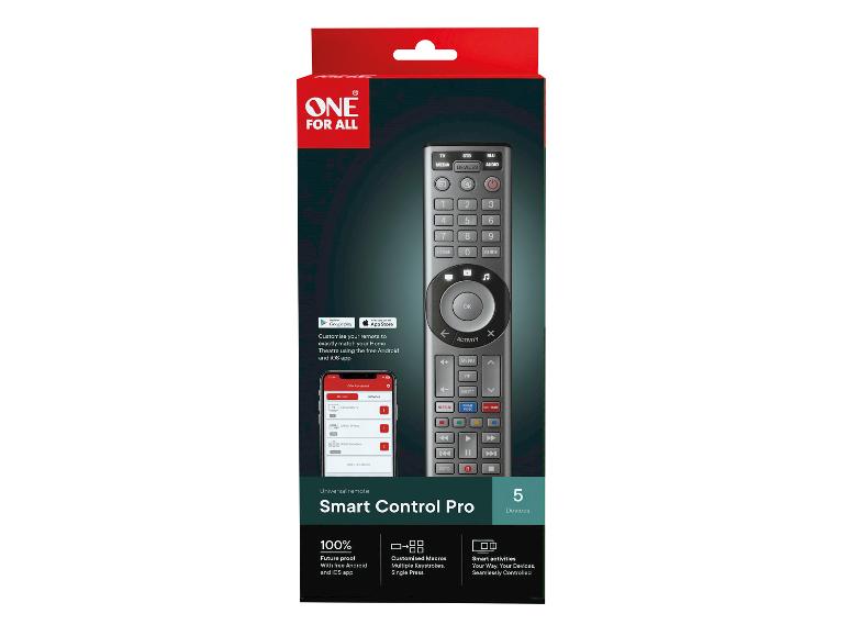 Universalfernbedienung für 5 Geräte, mit App-Anpassung und intelligenten Aktivitäten.