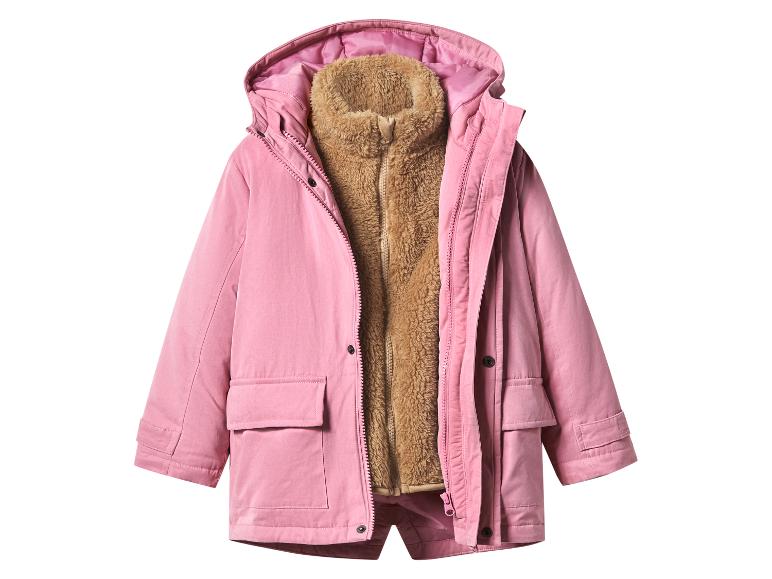 Rosa Parka mit braunem Kunstfellfutter