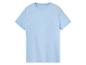 Hellblaues T-Shirt mit kurzen Ärmeln.