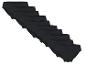 Zehnerpack schwarze Herrenslips, diagonal gestapelt.