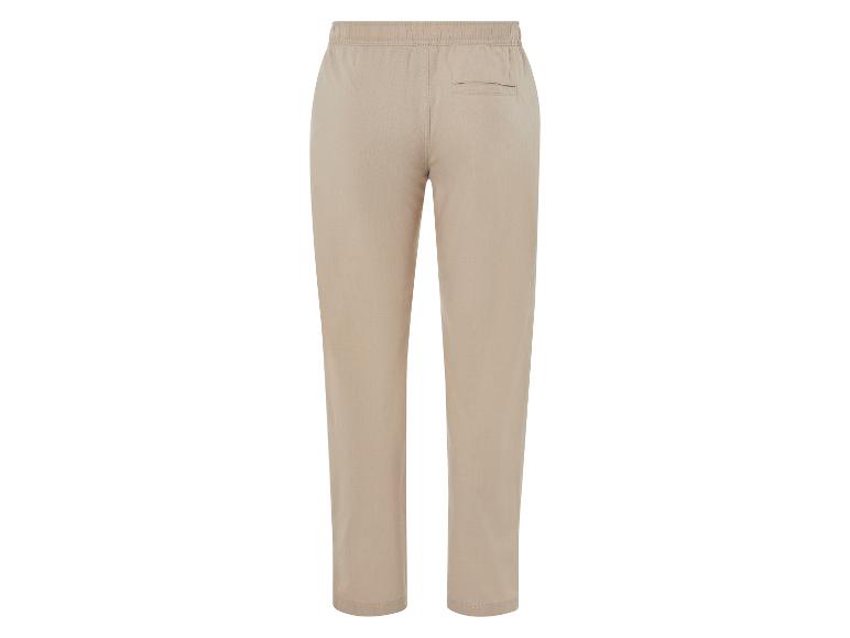 Beige Freizeithose mit elastischem Bund.