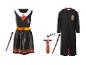 Harry Potter Gryffindor Kinderkostüme, mit Kleid, Umhang, Zauberstab, Brille und Krawatte.
