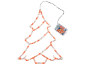 Weihnachts-Lichterdekoration in Tannenbaumform mit roten Lichtern und Batteriefach.
