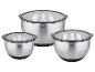 Drei GSW Edelstahlschüsseln mit Deckeln.