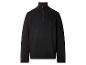 Schwarzes Herren-Sweatshirt mit halbem Reißverschluss und strukturiertem Stoff