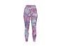Damen-Sportleggings mit abstraktem Muster in Rosa-, Blau- und Violetttönen.