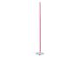 LED-Stehlampe mit rosa Licht auf einem weißen Sockel