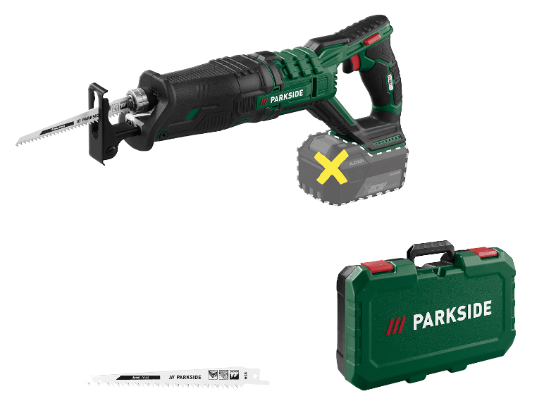 PARKSIDE 20 V Akku-Säbelsäge mit Sägeblatt und Koffer